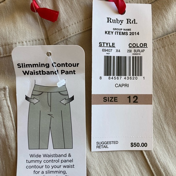 Ruby Rd Capri Pants Sz 12 NWT - Picture 2 of 12